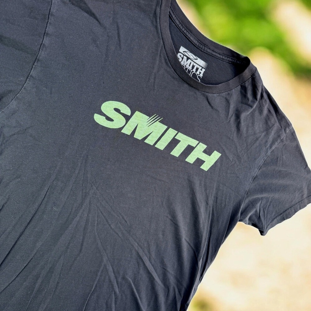 Smith Optics Shirt Mens Large Black Neon Green Logo Tee Skate Snow Gorpcore
